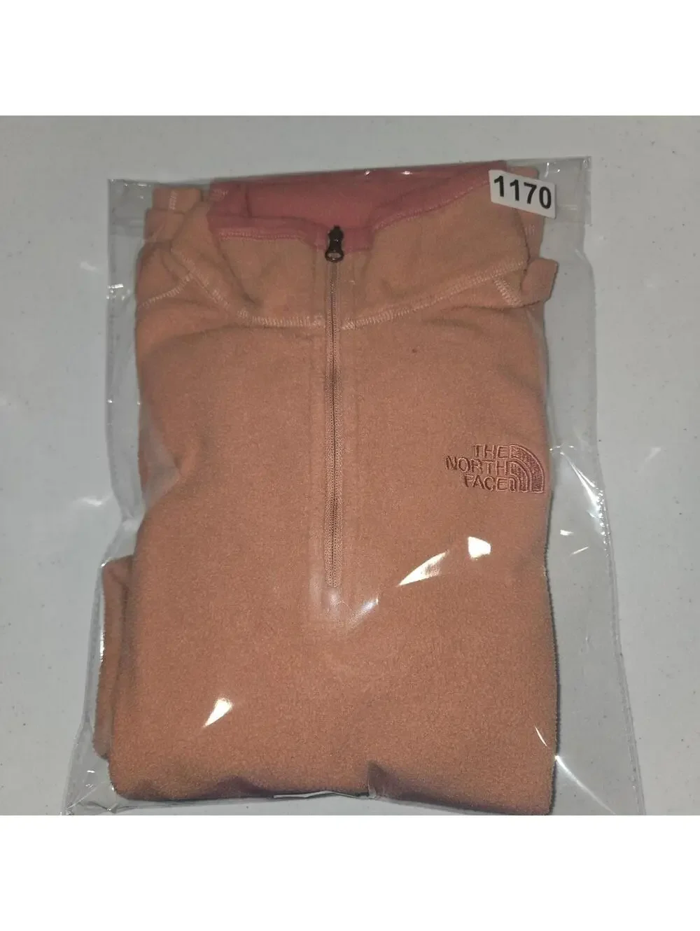 The North Face Coral Peach Lightweight Fleece 1/4 Zip Pullover Women Jacket S/P - Picture 12 of 12
